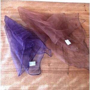 Vintage Woolworth's Women's Brown and Purple Scarf-wraps